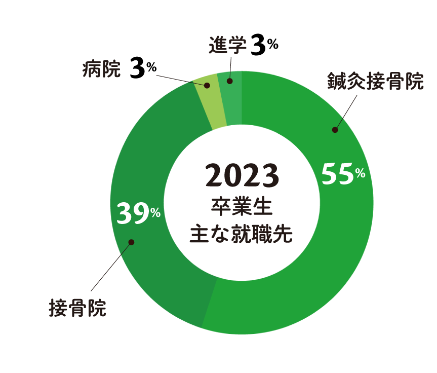 信スポ 柔道整復学科 職種 グラフ