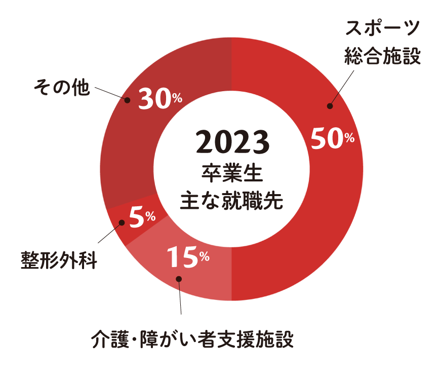 信スポ スポーとトレーナ学科 職種 グラフ